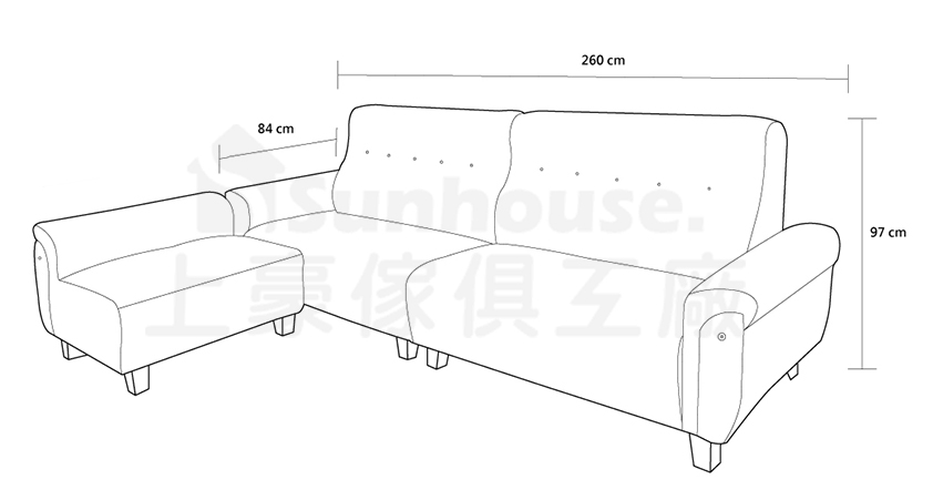 北歐風L型耐磨沙發