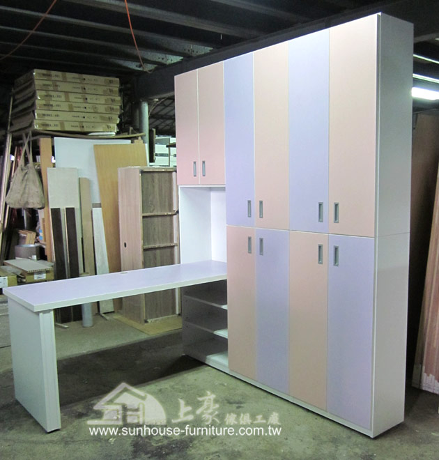 1506-6仁東街陳小姐訂製L型多功能書櫃桌